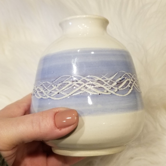 Hand Thrown Small Ceramic Glazed Bud Vase - Picture 2 of 5